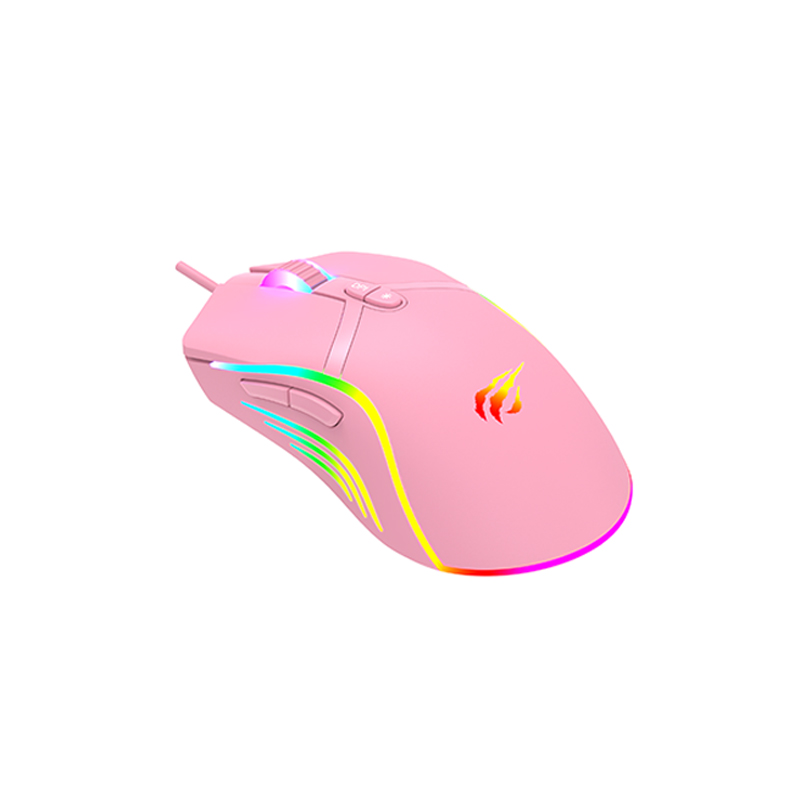 HAVIT - MOUSE GAMER RGB ROSA