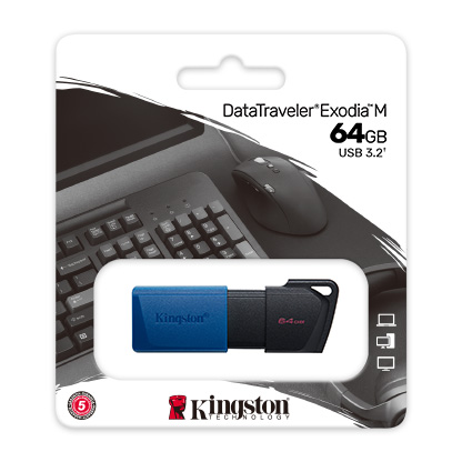 KINGSTON - UNIDAD FLASH USB DATATRAVELER EXODIA M DE 64GB