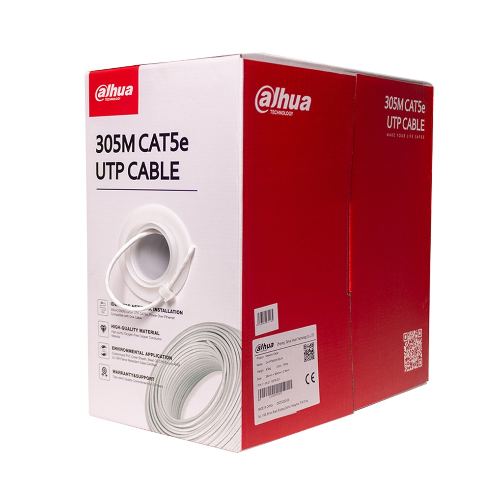 DAHUA - CABLE UTP CAT5E CCC (COBRE PURO) ESPECIAL PARA CCTV - CAT5E - 305 METROS