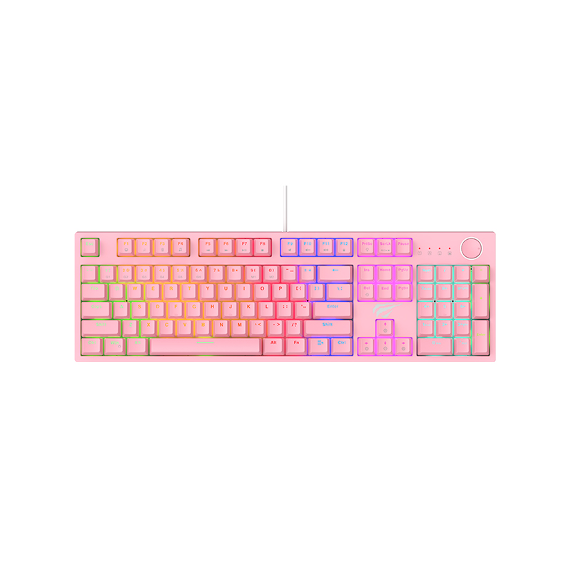 HAVIT - TECLADO MECANICO GAMER ROSA RGB