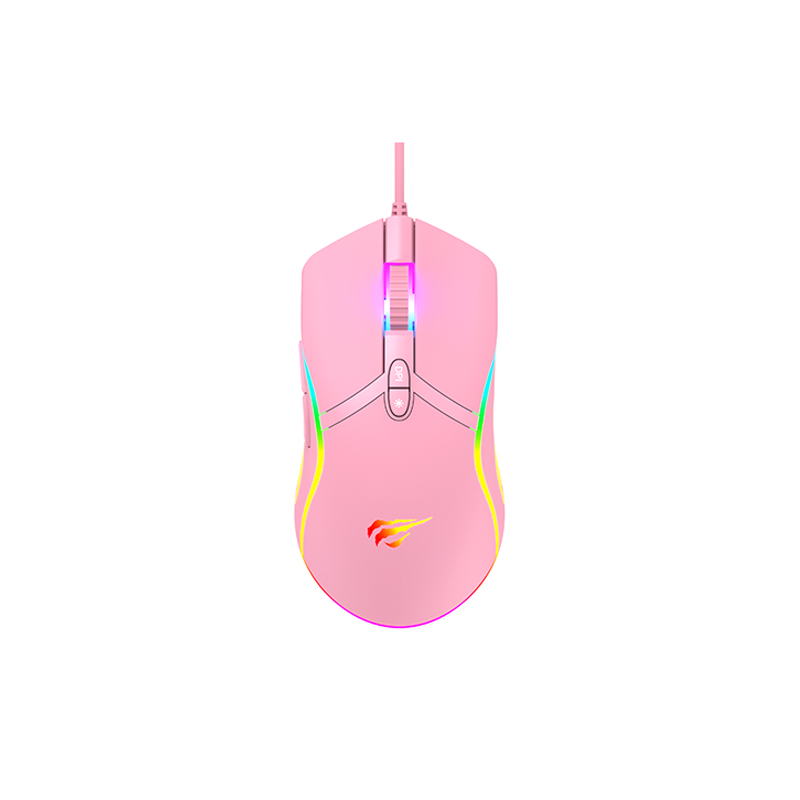 HAVIT - MOUSE GAMER RGB ROSA