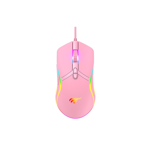 [MS1026-PINK] HAVIT - MOUSE GAMER RGB ROSA