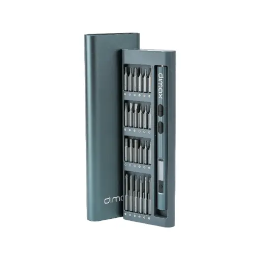 [Y004] DIMAX - JUEGO DE DESTORNILLADORES ELÉCTRICOS 62 EN 1 